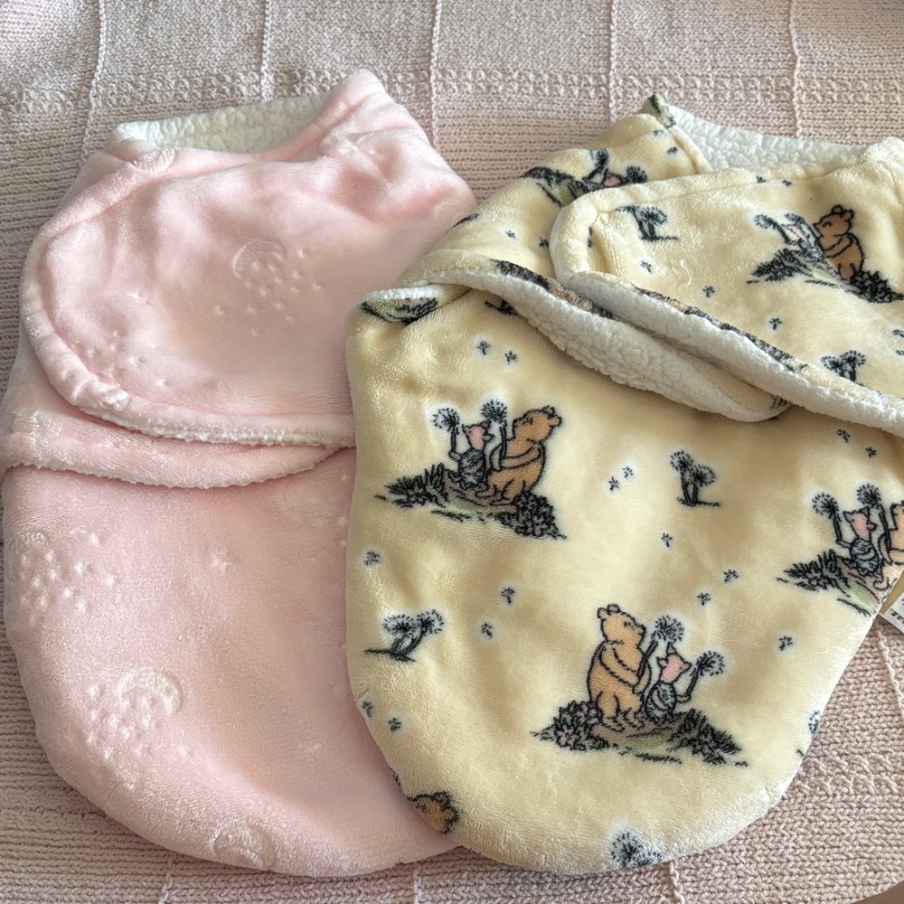 Pink and Winnie the Pooh Baby Swaddle Set